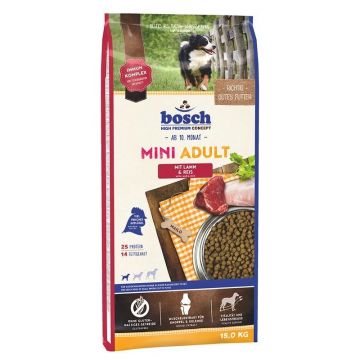 Bosch Adult Mini Lamb & Rice, 15 kg la reducere