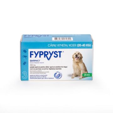 Fypryst Caine L 268 mg antiparazitar extern caini talie mare (20 - 40 kg), 3 pipete