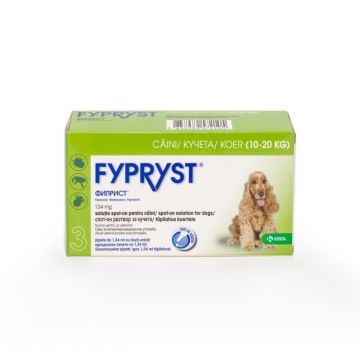 Fypryst Caine M 134 mg antiparazitar extern caini talie medie (10-20 kg), 3 pipete
