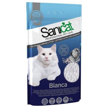 Nisip pentru litiera Sanicat Bianca Ultra Clumping 5 L ieftin