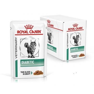 Royal Canin Diabetic Cat, hrana umeda pisica in sos/ gravy, 12x85 g