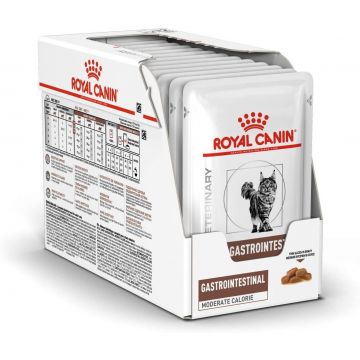 Royal Canin Gastro Intestinal Moderate Calorie Cat, 12 plicuri x 85 g