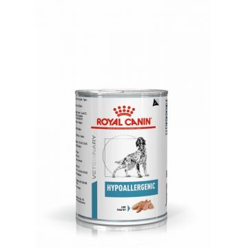ROYAL CANIN Hypoallergenic, XS-XL, dieta veterinara, conserva hrana umeda caini, alergii alimentare, 400 g