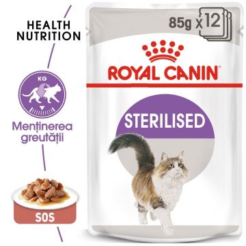 Royal Canin Sterilised Adult hrana umeda pisica sterilizata (in sos), 12x85 g
