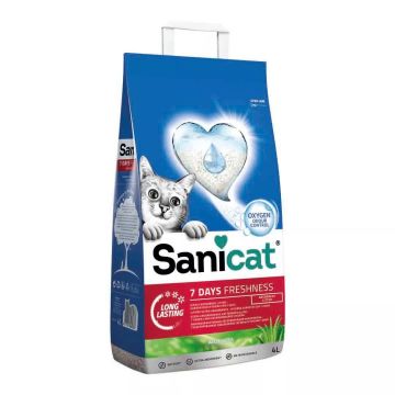 Nisip pentru litiera, Sanicat 7 Days Aloe Vera, 4L