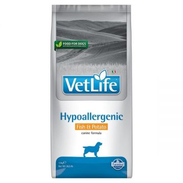 Vet Life Natural Diet Dog Hypoallergenic Fish and Potato, 12 kg