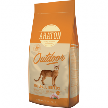 Araton Cat Adult Outdoor Pui si Curcan, 15 kg
