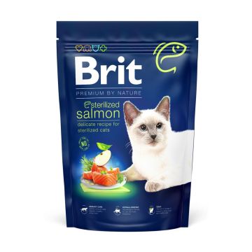 BRIT Premium by Nature Sterilized, Somon, hrană uscată pisici sterilizate, 1.5kg