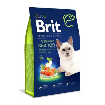 BRIT Premium by Nature Sterilized, Somon, hrană uscată pisici sterilizate, 8kg