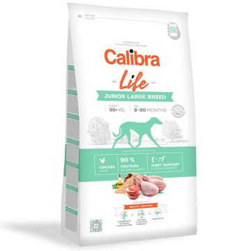 Calibra Dog Life Junior Large Breed cu Pui, 12 Kg