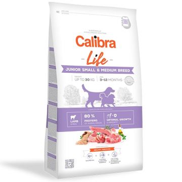 Calibra Dog Life Junior Small & Medium cu Pui, 12 Kg