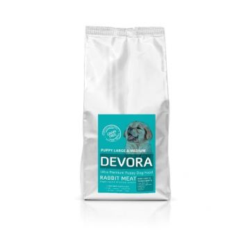 Devora Grain Free Puppy Large si Medium cu Iepure, 4 kg