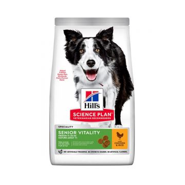 HILL'S SCIENCE PLAN Senior Vitality 7+, M, Pui, hrană uscată câini senior, 2.5kg
