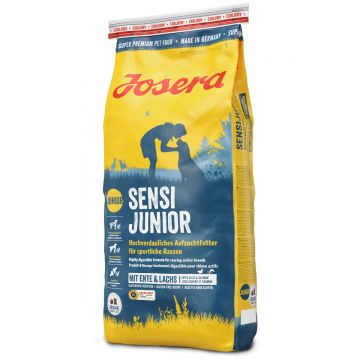 JOSERA Sensi Junior, XS-XL, Rață și Somon, hrană uscată câini junior, 15kg