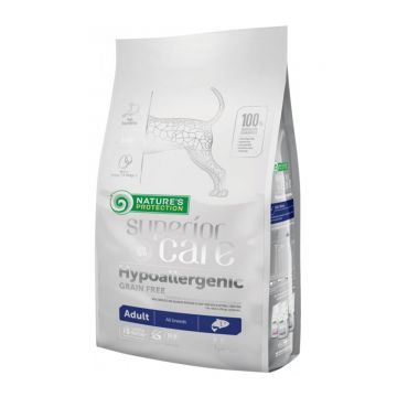 NATURES PROTECTION Superior Care Hypoallergenic, Somon, hrană uscată fără cereale câini, afecțiuni digestive și dermatologice, 10kg