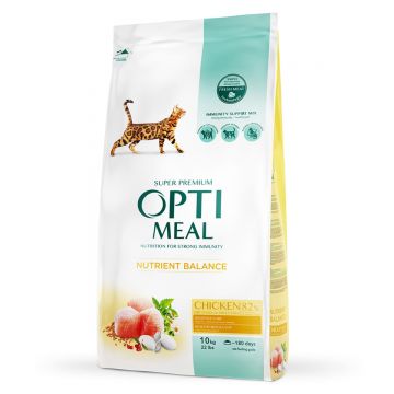 OPTIMEAL, Pui, hrană uscată pisici, 10kg