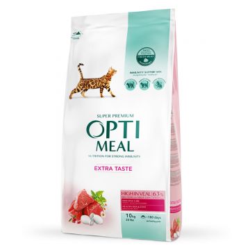 OPTIMEAL, Vită, hrană uscată pisici, 10kg