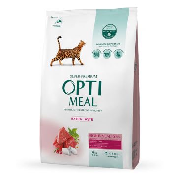 OPTIMEAL, Vită, hrană uscată pisici, 4kg