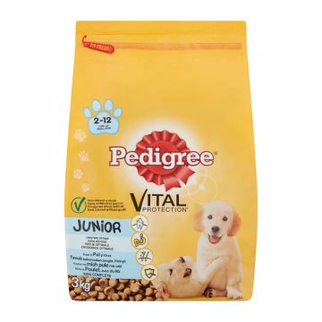 Pedigree Junior Talie Medie cu Pui si Orez, 3 kg