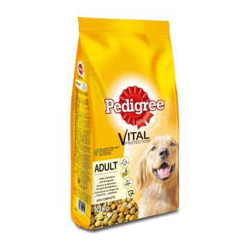 PEDIGREE Vital Protection Adult, Pui și Legume, hrană uscată câini, 10kg