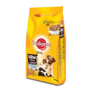 PEDIGREE Vital Protection Junior Mini, Pui și Orez, hrană uscată câini junior, 1.4kg