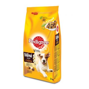 PEDIGREE Vital Protection Mini Adult, Pui și Legume, hrană uscată câini, 2kg