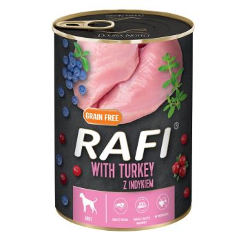 RAFI by Dolina Noteci, Curcan, conservă hrană umedă câini, (în aspic), 400g