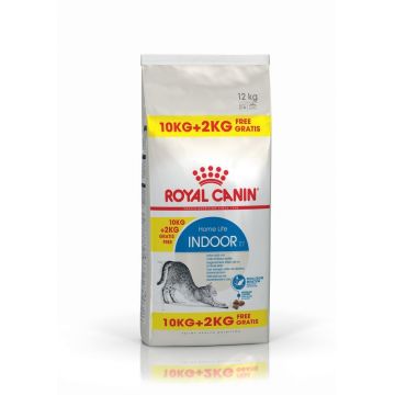 Royal Canin Indoor Adult, hrană uscată pisici de interior, 10kg+2kg GRATUIT