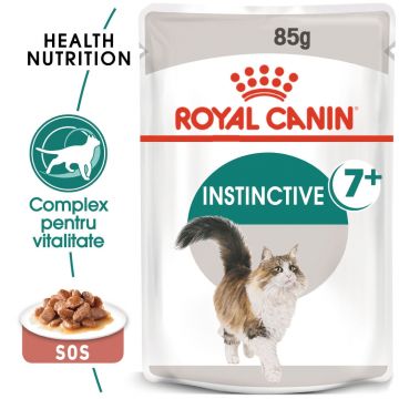 Royal Canin Instinctive 7+, hrană umedă pisici, (în sos) Royal Canin Instinctive 7+, plic hrană umedă pisici, (în sos), 85g