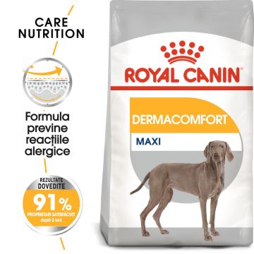 ROYAL CANIN Maxi Dermacomfort, hrană uscată câini, prevenirea iritațiilor pielii, 12kg