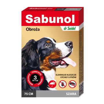 SABUNOL GPI, deparazitare externă câini, zgardă, L-XL(25 - 50kg), 75 cm, gri, 1buc ieftin