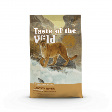 TASTE OF THE WILD Canyon River, Păstrăv și Somon, hrană uscată fără cereale pisici, 6.6kg