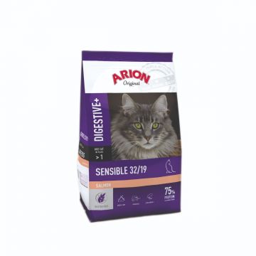 ARION Original Sensible 32/19, Somon, hrană uscată pisici, sensibilități digestive, 7.5kg