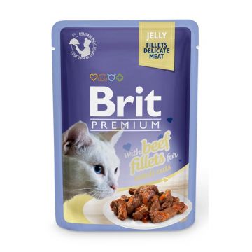 BRIT Premium, File Vită, plic hrană umedă pisici, (în aspic), 85g