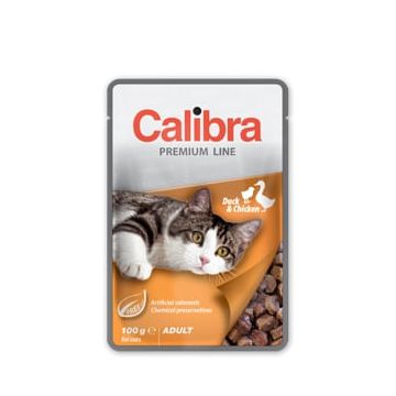 Calibra Cat Pouch Premium Adult Duck and Chicken 100 g