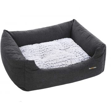 FEANDREA, pat câini și pisici, L, pernă reversibilă cu 2 fețe, negru, 80 x 60 x 26 cm