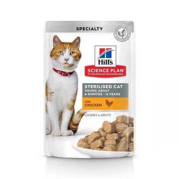 Hill's SP Feline Adult Sterilised Plic Pui, 85 g