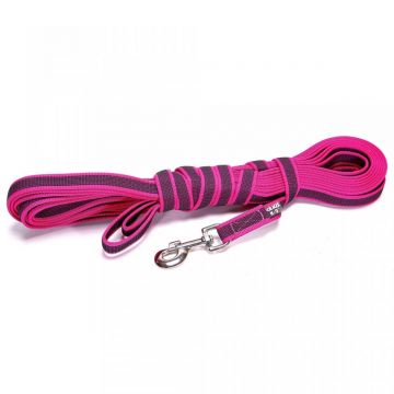 JULIUS-K9 Color & Gray, lesă antiderapantă fără mâner câini, 50kg, textil, bandă, 20mm x 10m, roz de firma originala