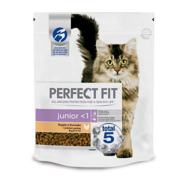 PERFECT FIT Cat Junior, Pui, hrană uscată pisici junior, 750g