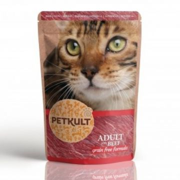 PETKULT Vită, plic hrană umedă fără cereale pisici, 100g