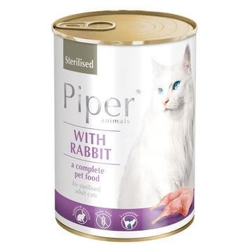 Piper Cat Adult Sterilizat cu Iepure, 400 g