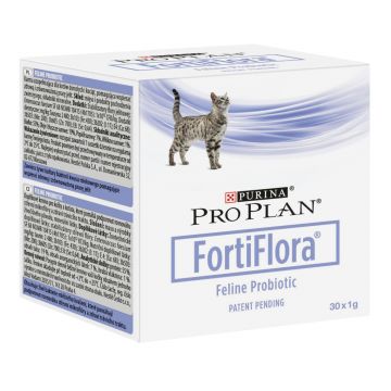 PURINA Pro Plan Veterinary Diets FortiFlora Feline, supliment alimentar pisici, sensibilități digestive, 1g x 30