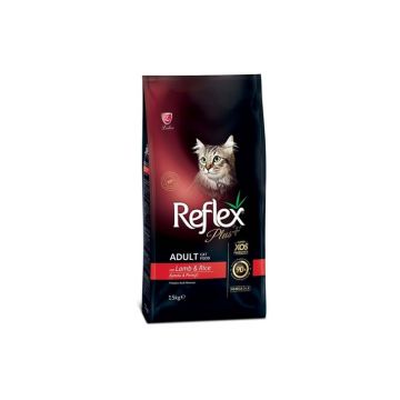 Reflex Plus Adult Cat cu Miel si Orez, 15kg