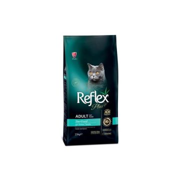 Reflex Plus Adult Cat Sterilised cu Pui, 15kg