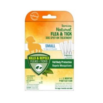 Set 3 Pipete Pentru Caini Tropiclean Spot On S, 1.5 ml ieftin