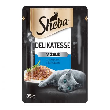 SHEBA Select Slices, Ton, plic hrană umedă pisici, (în aspic), 85g
