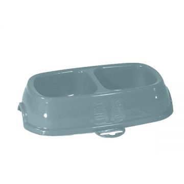 STEFANPLAST Break 13, castron dublu, plastic cu antiderapant, 0.2L+0.2L, albastru STEFANPLAST Break 13, castron dublu, plastic cu antiderapant, 0.2L+0.2L, albastru