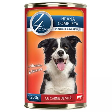 4Dog Conserva cu Carne de Vita, 1250 g