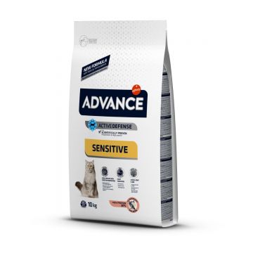 ADVANCE Cat Sensitive, Somon, hrană uscată pisici, sensibilități digestive ADVANCE Sensitive, Somon, hrană uscată pisici, sistem digestiv, 10kg