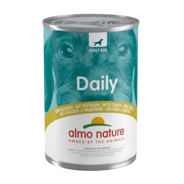 ALMO NATURE Daily Dog, XS-XL, Curcan, conservă hrană umedă fără cereale câini, (pate), 400g
